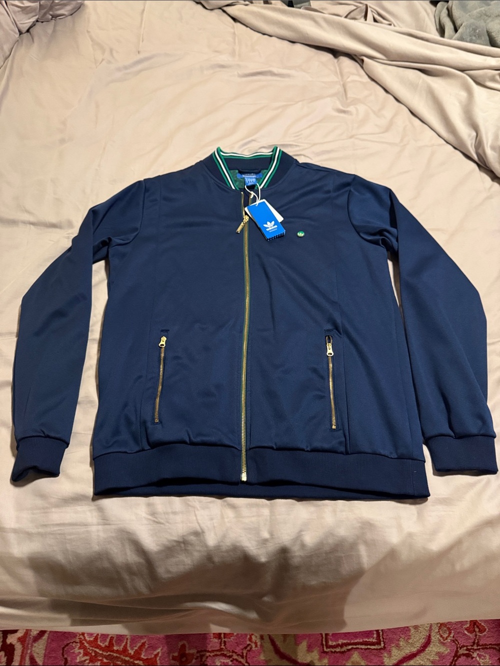 adidas Stan Smith Navy Bomber Jacket with Green Trim